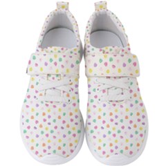 Valentines Day Candy Hearts Pattern - White Men s Velcro Strap Shoes by JessySketches