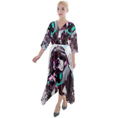Merlot Lover Quarter Sleeve Wrap Front Maxi Dress by MRNStudios