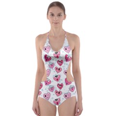 Funny Hearts Cut-out One Piece Swimsuit by SychEva