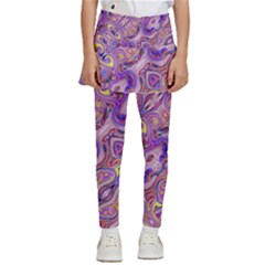 Liquid Art Pouring Abstract Seamless Pattern Tiger Eyes Kids  Skirted Pants by artico