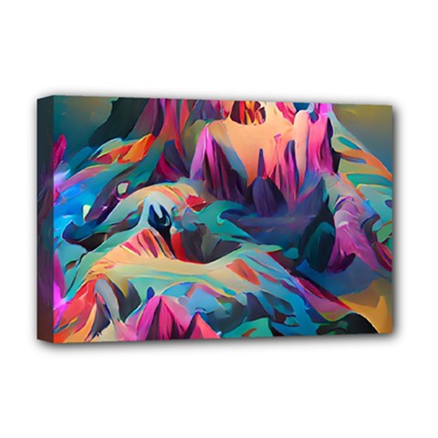 Colorful Mountains Deluxe Canvas 18  X 12  (stretched) by Dazzleway