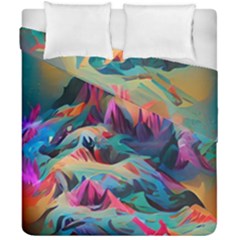 Colorful Mountains Duvet Cover Double Side (california King Size) by Dazzleway