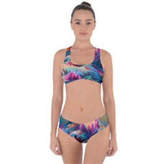 Colorful Mountains Criss Cross Bikini Set by Dazzleway