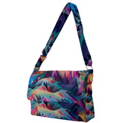 Colorful Mountains Full Print Messenger Bag (l) by Dazzleway