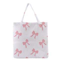 Pink Ribbons Pattern Grocery Tote Bag by Littlebird