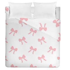 Pink Bow Pattern Duvet Cover Double Side (queen Size)