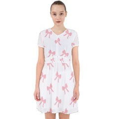 Pink Bow Pattern Adorable In Chiffon Dress by Littlebird
