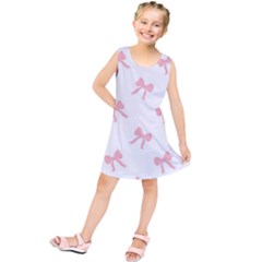 Pink Bow Pattern Kids  Tunic Dress by Littlebird