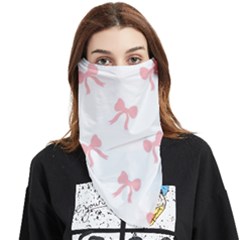 Pink Bow Pattern Face Covering Bandana (triangle) by Littlebird