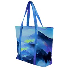 Moon Mountains Zip Up Canvas Bag by Dazzleway