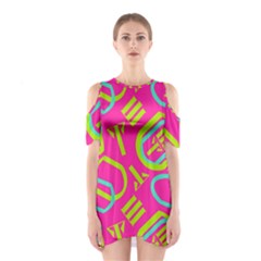 Abstract Pattern Geometric Backgrounds   Shoulder Cutout One Piece Dress by Eskimos