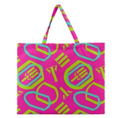 Abstract Pattern Geometric Backgrounds   Zipper Large Tote Bag by Eskimos