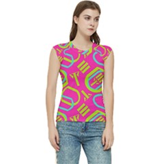 Abstract Pattern Geometric Backgrounds   Women s Raglan Cap Sleeve Tee by Eskimos