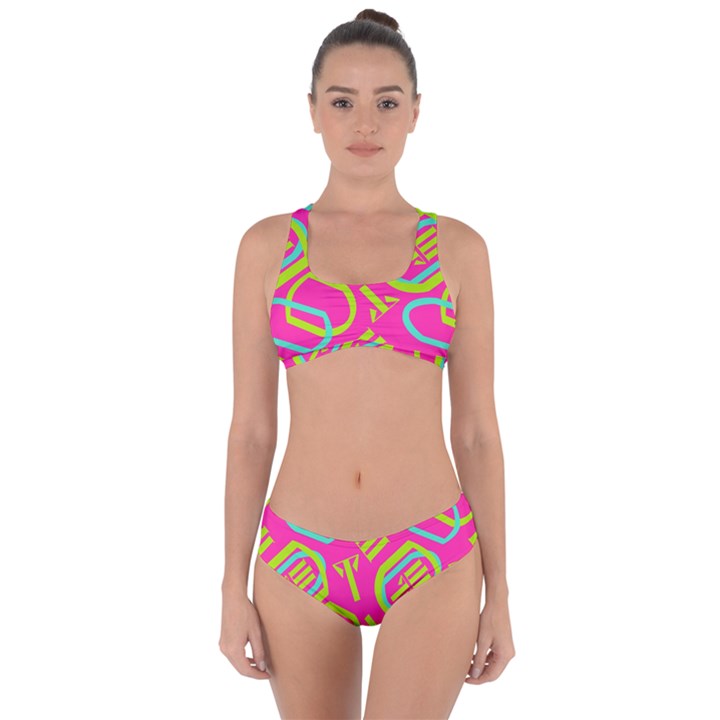 Abstract pattern geometric backgrounds   Criss Cross Bikini Set