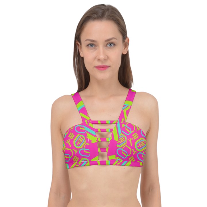 Abstract pattern geometric backgrounds   Cage Up Bikini Top