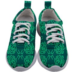 Abstract Pattern Geometric Backgrounds   Kids Athletic Shoes by Eskimos