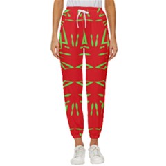 Abstract Pattern Geometric Backgrounds   Cropped Drawstring Pants by Eskimos