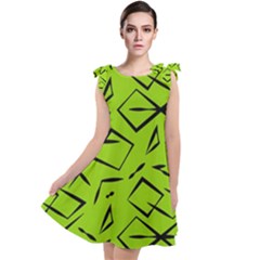 Abstract Pattern Geometric Backgrounds   Tie Up Tunic Dress by Eskimos