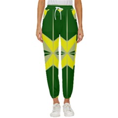 Abstract Pattern Geometric Backgrounds   Cropped Drawstring Pants by Eskimos