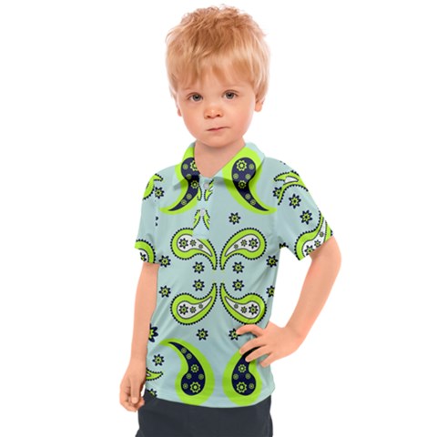 Floral Pattern Paisley Style  Kids  Polo Tee by Eskimos