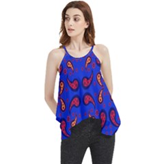 Floral Pattern Paisley Style  Flowy Camisole Tank Top by Eskimos