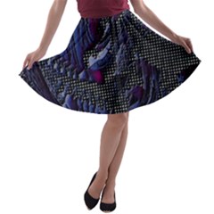 Braille Flow A-line Skater Skirt by MRNStudios