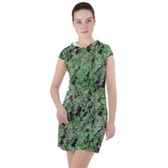 Botanic Camouflage Pattern Drawstring Hooded Dress by dflcprintsclothing