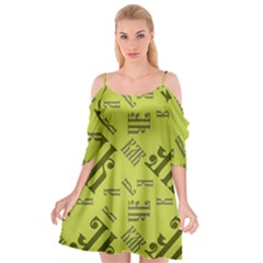 Abstract Pattern Geometric Backgrounds   Cutout Spaghetti Strap Chiffon Dress by Eskimos