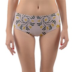 Abstract Pattern Geometric Backgrounds   Reversible Mid-waist Bikini Bottoms by Eskimos