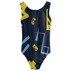 Abstract Pattern Geometric Backgrounds   Kids  Cut-out Back One Piece Swimsuit by Eskimos