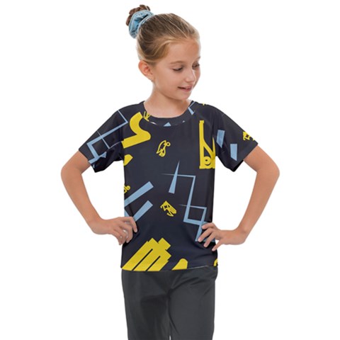 Abstract Pattern Geometric Backgrounds   Kids  Mesh Piece Tee by Eskimos