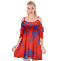 Abstract Pattern Geometric Backgrounds   Cutout Spaghetti Strap Chiffon Dress by Eskimos