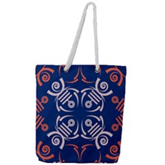Abstract Pattern Geometric Backgrounds   Full Print Rope Handle Tote (large) by Eskimos