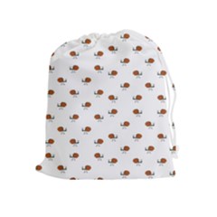 Funny Cartoon Sketchy Snail Drawing Pattern Drawstring Pouch (xl) by dflcprintsclothing