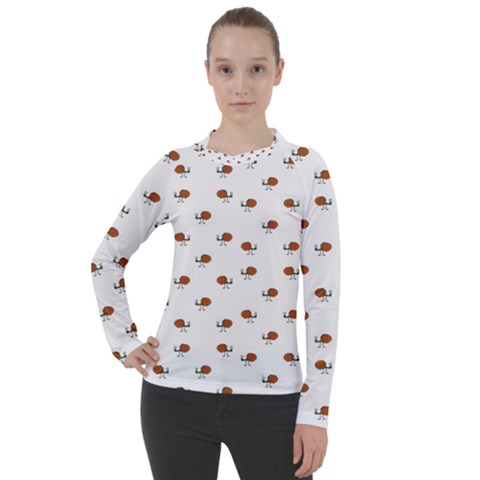 Funny Cartoon Sketchy Snail Drawing Pattern Women s Pique Long Sleeve Tee by dflcprintsclothing