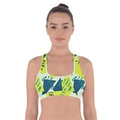 Abstract Pattern Geometric Backgrounds   Cross Back Sports Bra by Eskimos