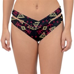 Abstract Pattern Geometric Backgrounds   Double Strap Halter Bikini Bottom by Eskimos