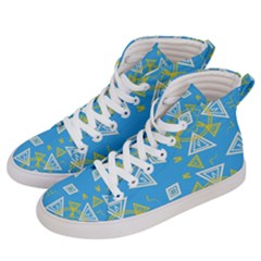 Abstract Pattern Geometric Backgrounds   Men s Hi-top Skate Sneakers by Eskimos