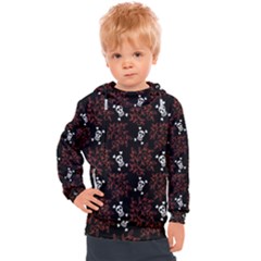 Red Skulls Kids  Hooded Pullover by Sparkle