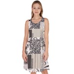 Abstract Pattern Knee Length Skater Dress With Pockets