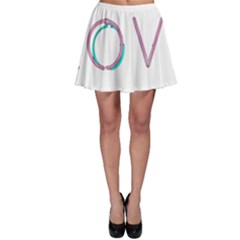 Pop Art Neon Love Sign Skater Skirt by essentialimage365