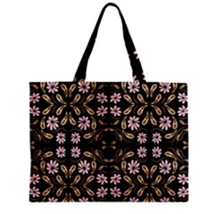 Folk Flowers Print Floral Pattern Ethnic Art Zipper Mini Tote Bag by Eskimos