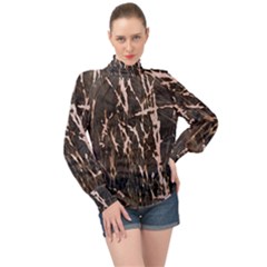 Abstract Light Games 4 High Neck Long Sleeve Chiffon Top by DimitriosArt