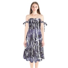 Abstract Light Games 5 Shoulder Tie Bardot Midi Dress by DimitriosArt