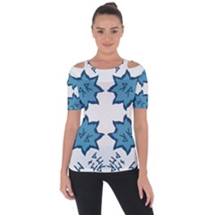 Abstract Pattern Geometric Backgrounds   Shoulder Cut Out Short Sleeve Top by Eskimos