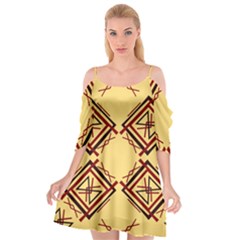 Abstract Pattern Geometric Backgrounds   Cutout Spaghetti Strap Chiffon Dress by Eskimos
