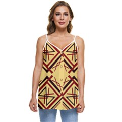 Abstract Pattern Geometric Backgrounds   Casual Spaghetti Strap Chiffon Top by Eskimos