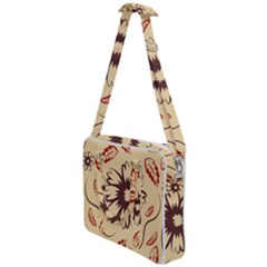 Folk Flowers Print Floral Pattern Ethnic Art Cross Body Office Bag by Eskimos