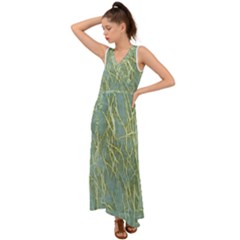 Abstract Light Games 8 V-neck Chiffon Maxi Dress