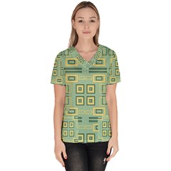 Abstract Pattern Geometric Backgrounds   Women s V-neck Scrub Top by Eskimos